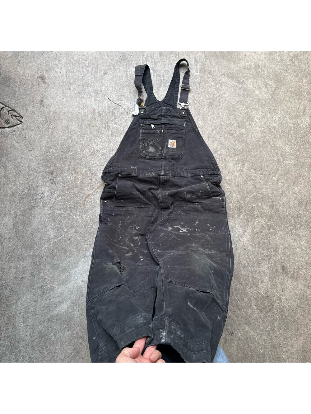 Carhartt men Double Knee blk bib overall double knee 42 strap